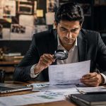 Corporate investigation process preventing employee fraud through surveillance and background verification in business environment