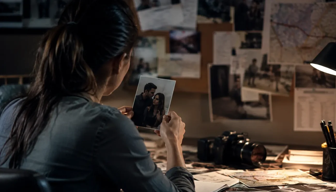 Private detective discreetly monitoring a boyfriend during a relationship investigation